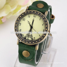 2015 women's leather band eiffel tower watch